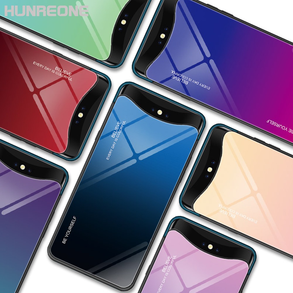 Ốp Lưng Kính Cường Lực Thay Đổi Màu Độc Đáo Cho Oppo Find X