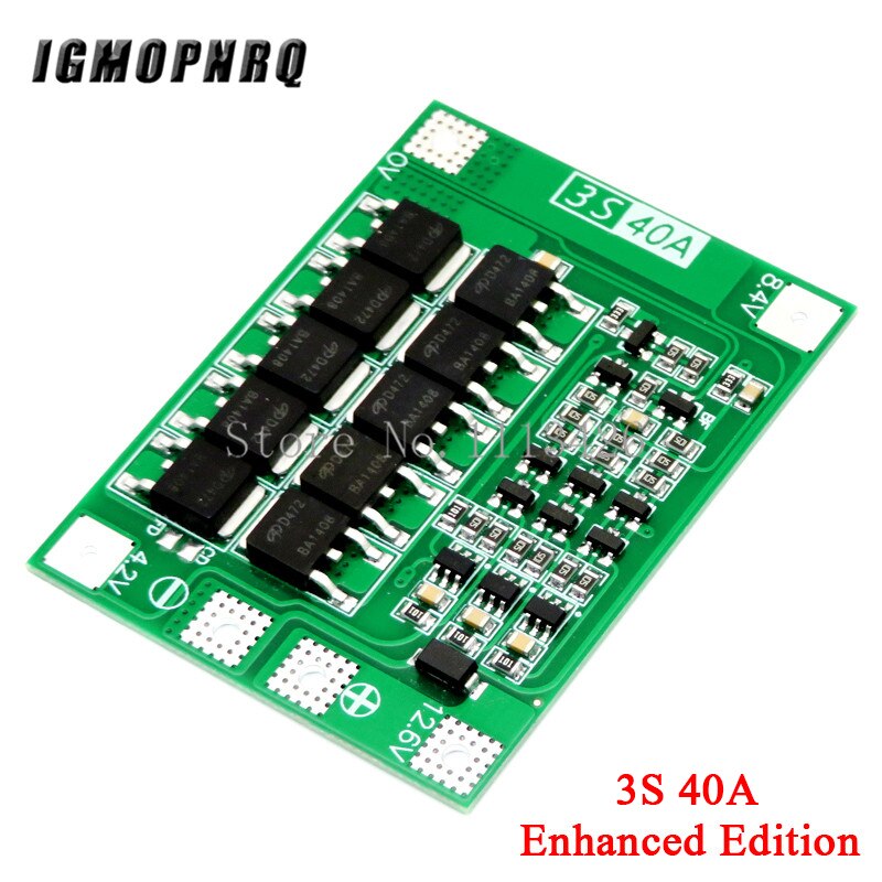 Bảng Mạch Bảo Vệ Pin Lithium 3s 40a Bms 11.1v 12.6v 18650 Chất Lượng Cao