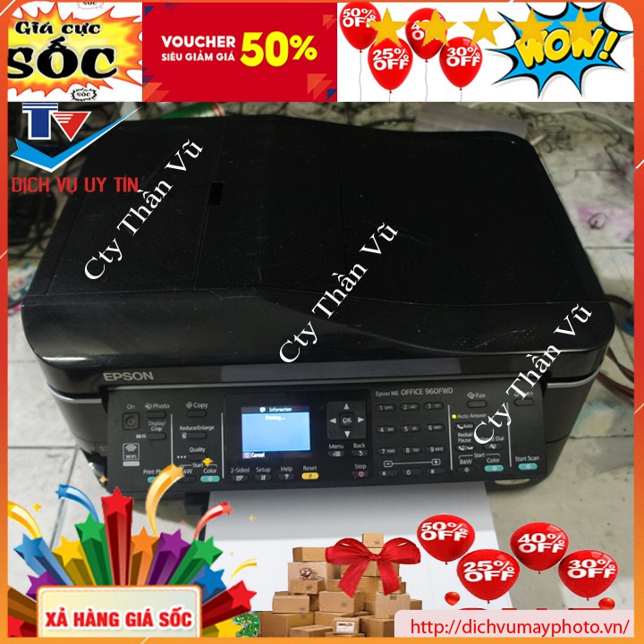 Máy in phun màu cũ đa năng Epson ME office 960 WFD in đen trắng in màu photocopy scan in wifi | BigBuy360 - bigbuy360.vn