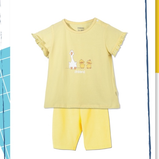 [CHAANG] Set quần áo cộc tay lake vàng cho bé