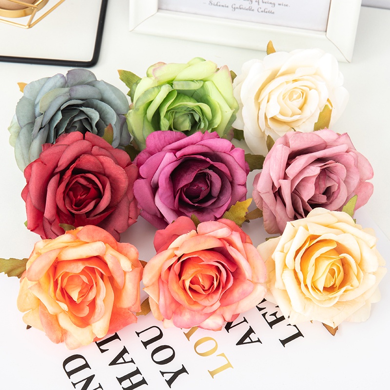 Set 5 Bông Hoa Hồng Giả 7CM Trang Trí Tiệc Cưới