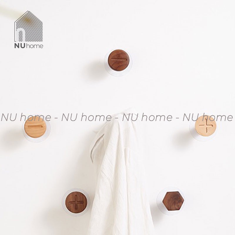 nuhome.vn | Móc gỗ treo đồ gắn tường hình Ốc Vít trang trí mảng tường đẹp