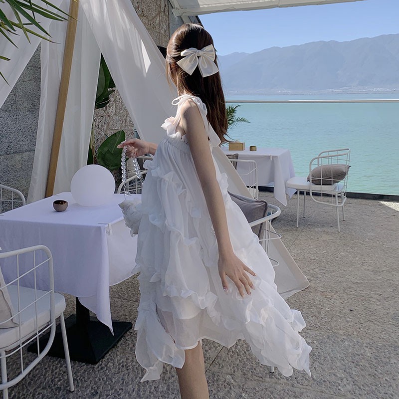 sẵn JANE'S Đầm xoè đi biển trắng tinh khôi form bồng bềnh xinh C6