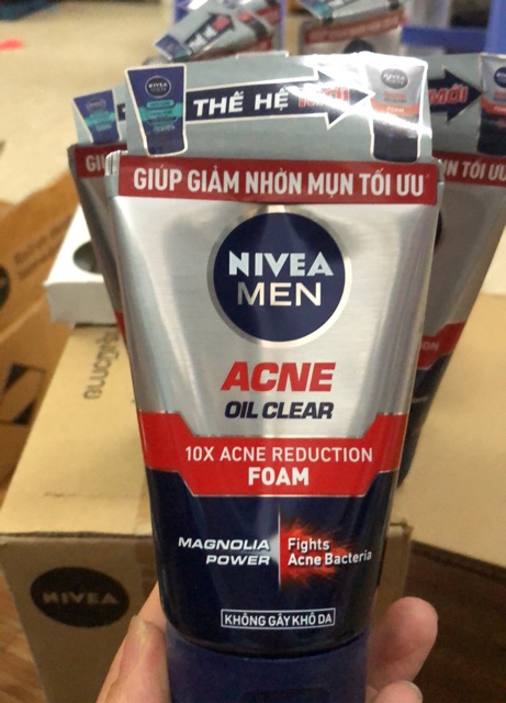 “Mẫu mới” Sữa Rửa Mặt Nam Nivea Giúp Giảm Nhờn Mụn Tối Ưu 100g