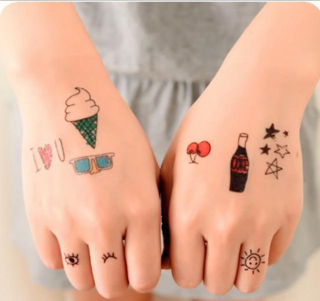 [Hot trend] Combo 30 Hình Xăm Nước Hình xăm dán tatoo mini stickers phong cách Hàn Quốc cute dễ thương giá