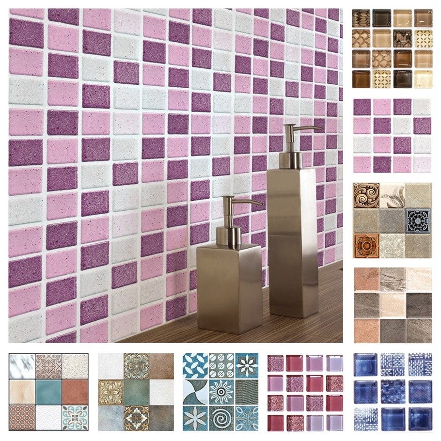Miếng Dán Tường 3D Họa Tiết Gạch Lát Chống Nước Chống Dầu Trang Trí Nhà Bếp / Phòng Tắm
