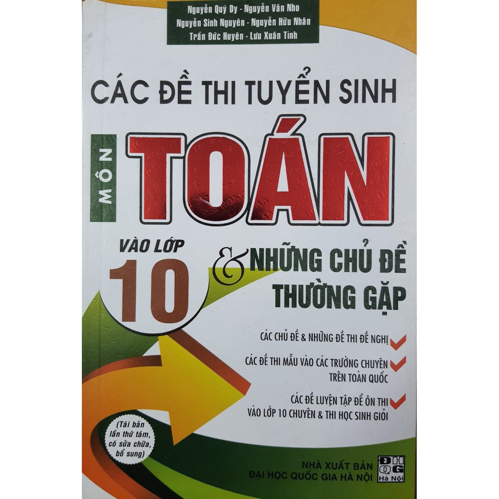 Sách - Các đề thi tuyển sinh môn Toán vào lớp 10 và Những Chủ Đề Thường Gặp