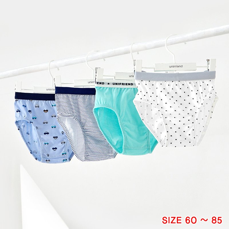 Set 4 quần chip tam giác cotton spandex cho bé trai Unifriend Hàn Quốc U6010