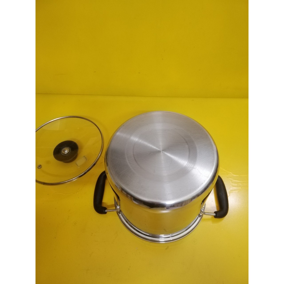 Nồi inox luộc nội địa Nhật, size 19.5cm, cao 17.5cm (mã 768KT), Không dùng từ