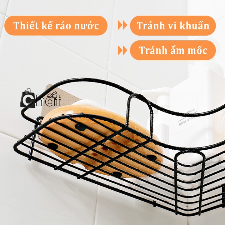 Kệ sắt dán góc tường nhà tắm, nhà bếp