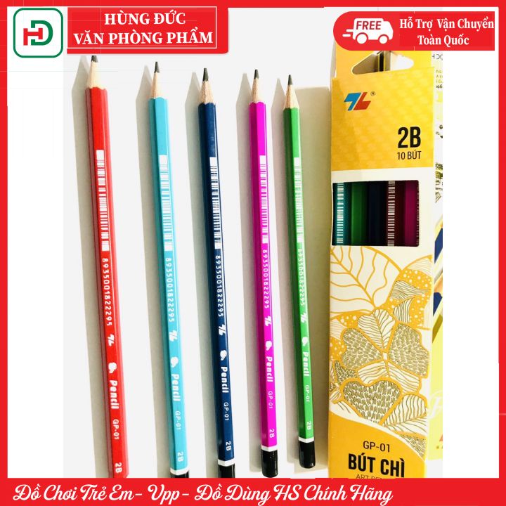 Bút chì gỗ 2B GP01 Thiên Long gỗ khô tự nhiên an toàn