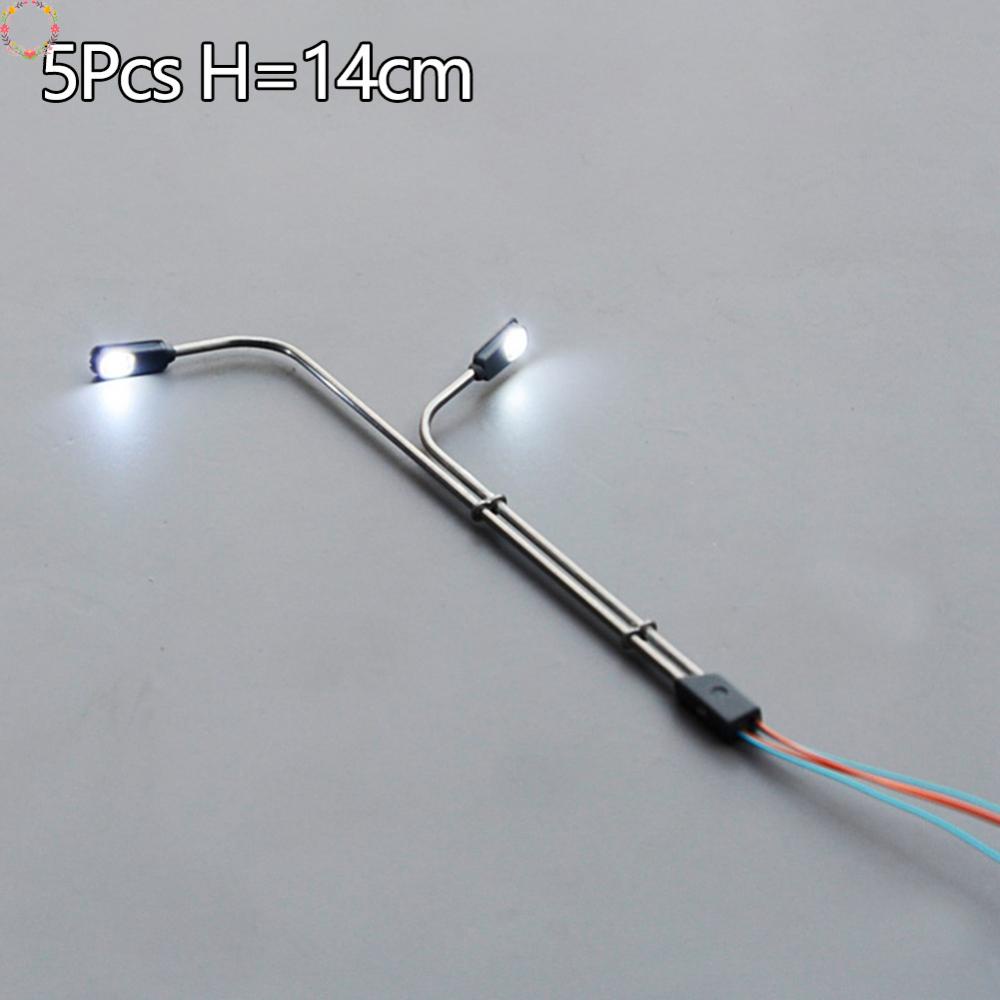 Bộ 5 đèn đường 14cm ánh sáng trắng cát bảng xây dựng mô hình đèn đường Đèn đường phát sáng Đèn đường ống thép Đèn đường hai đầu Đèn đường loại B Đồ trang trí
