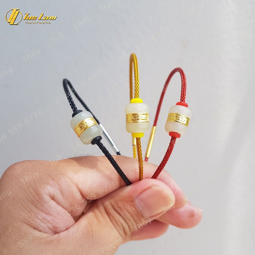 Vòng Tay Nữ Lu Thống Đá Mã Não Trắng - Tài lộc - Hanh Thông