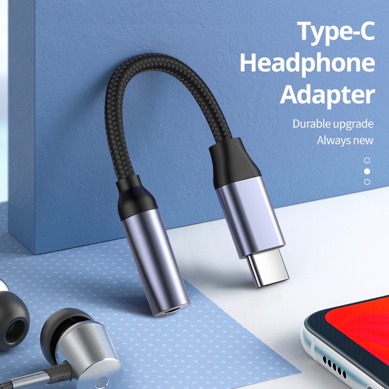 Cáp chuyển đổi tai nghe Type-C sang 3.5mm - Đầu chuyển đổi cổng tai nghe từ Type-C sang 3.5 Ankndo