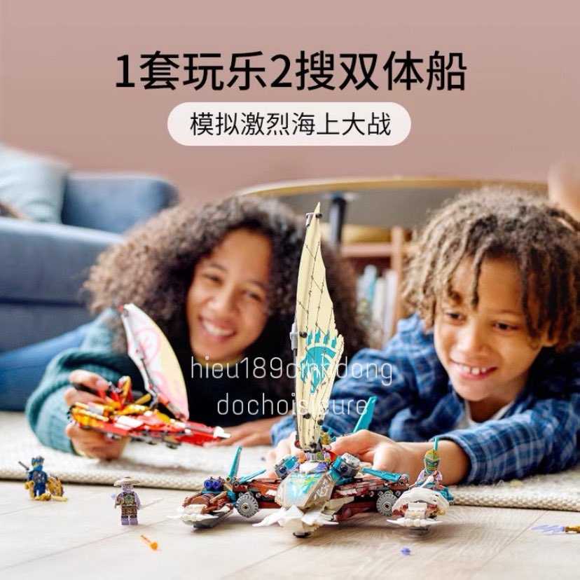 LẮP RÁP XẾP HÌNH NINJAGO TRẬN CHIẾN TRÊN BIỂN CATAMARAN CỦA KAI 71748 60040