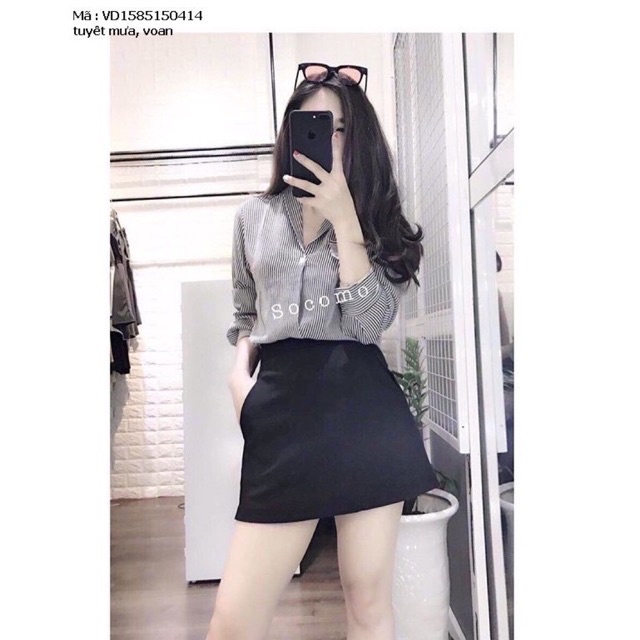Chân váy chữ a ngắn công sở chất tuyết mưa, Chân váy công sở SUNA FASHION