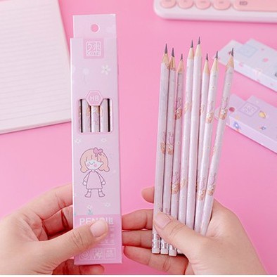 Hộp 10 Bút Chì HB Kèm Gôm Cho Học Sinh