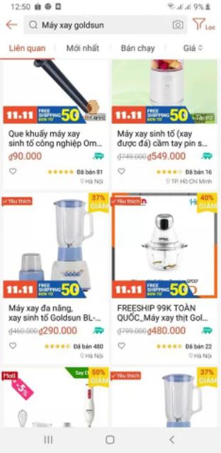 Máy xay 2 cối thủy tinh, máy xay thịt Goldsun