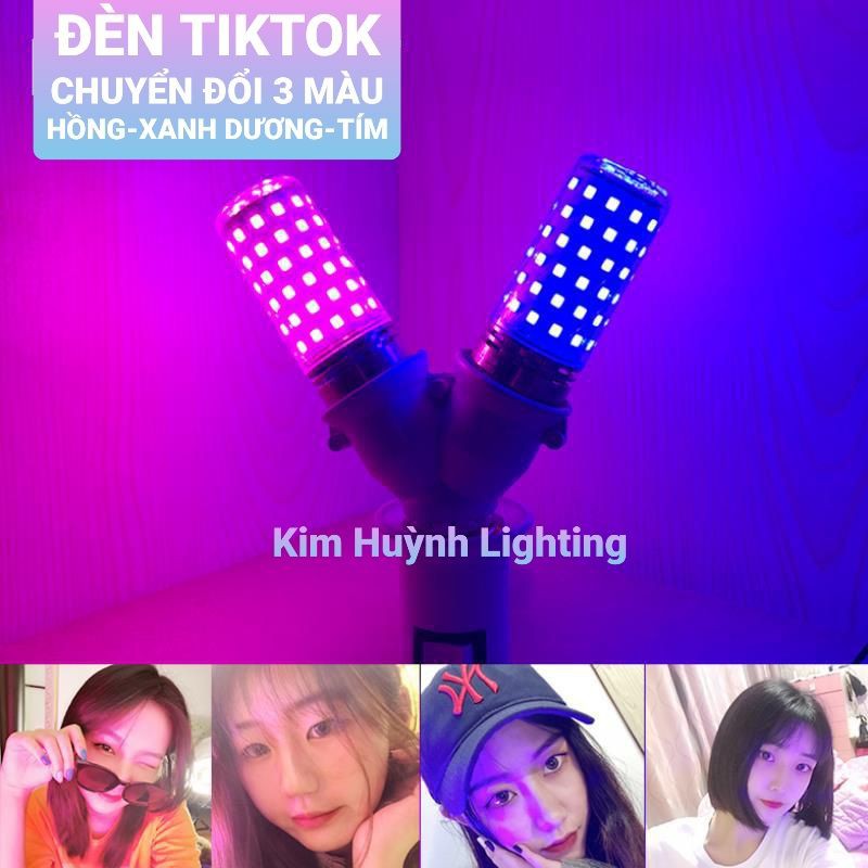 Bóng đèn led TIKTOK chuyển đổi 3 màu hot, 3 màu trong 1 đèn siêu sáng