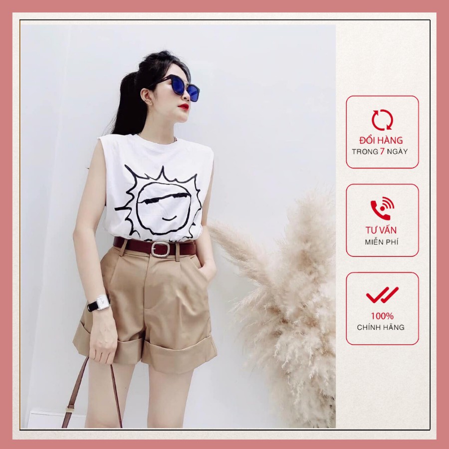 Set Đồ Nữ Đẹp 🔥FREESHIP🔥 Set Đồ Nữ Cá Tính Áo Thun Mix Quần Short Nâu Phong Cách Hàn Quốc (Ảnh Thật + Video)