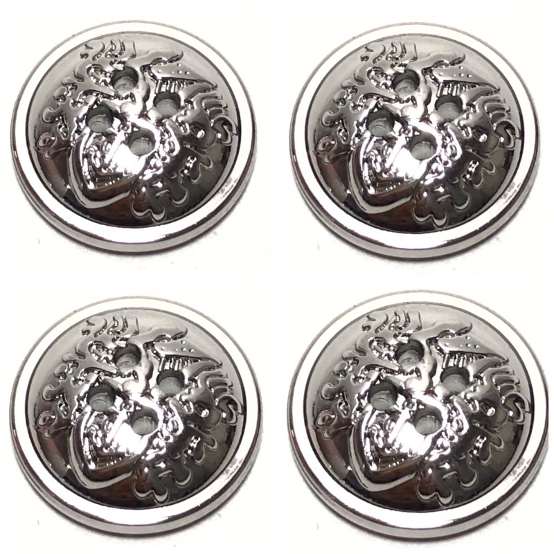 10 cái - Nút Áo size lớn 2cm nhựa giả kim loại họa tiết siêu đẹp, trắng sáng bóng