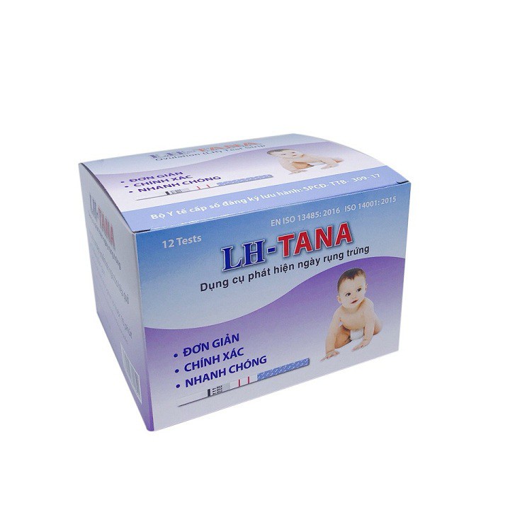 Hộp 12 que thử rụng trứng LH - Tana - Dụng cụ phát hiện ngày rụng trứng LH- TANA - An toàn - Nhanh chóng - Chính Xác