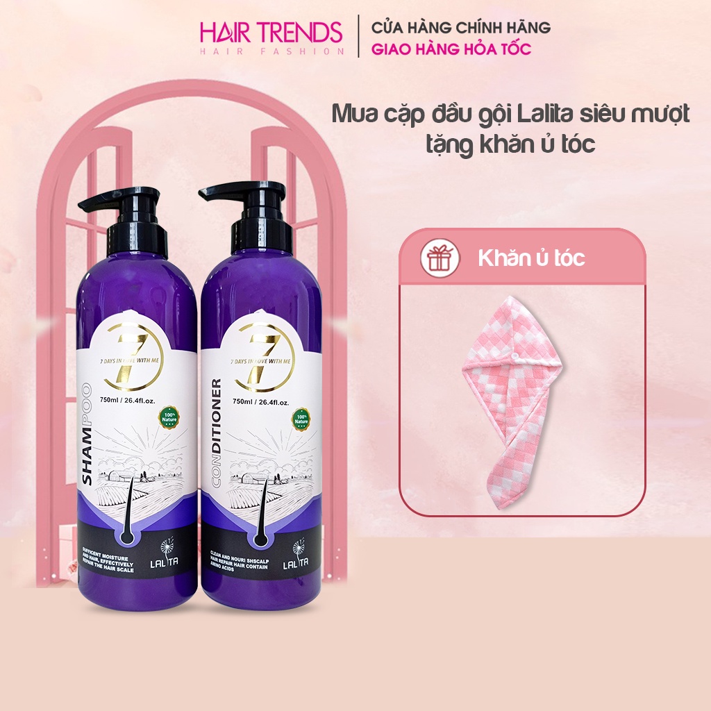 Bộ dầu gội xả collagen chính hãng Lalita,Dầu cặp siêu mềm mượt phục hồi tóc hư tổn hương nước hoa 750ml