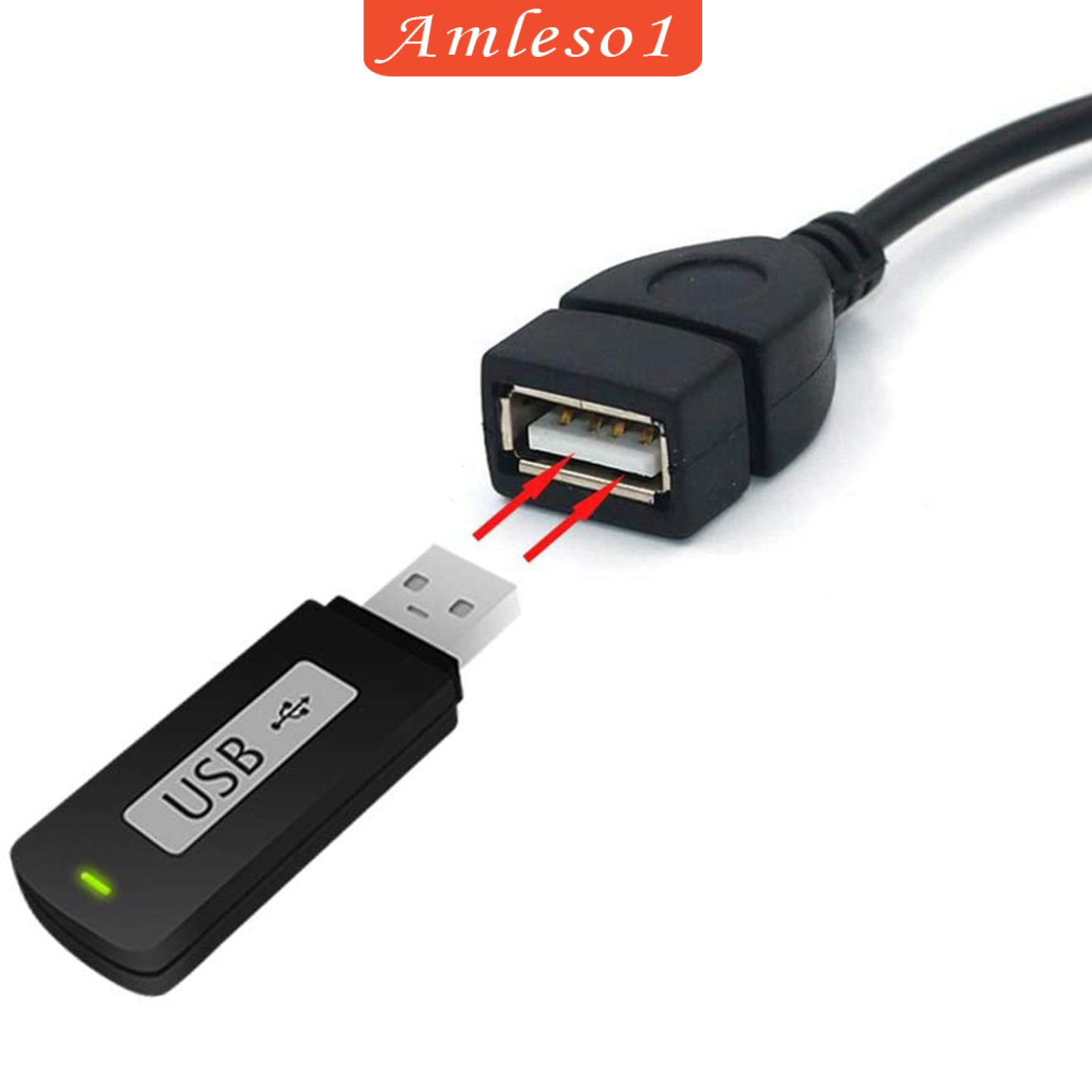 Cáp Chuyển Đổi Âm Thanh Jack 3.5mm Aux Sang Usb Female Amleso1 Cho Xe Hơi