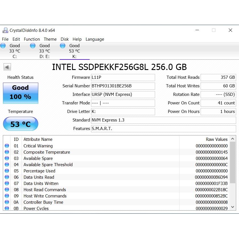 SSD M.2 NVME Intel Pro 7600p 256GB model:SSDPEKKF256G8 | BigBuy360 - bigbuy360.vn
