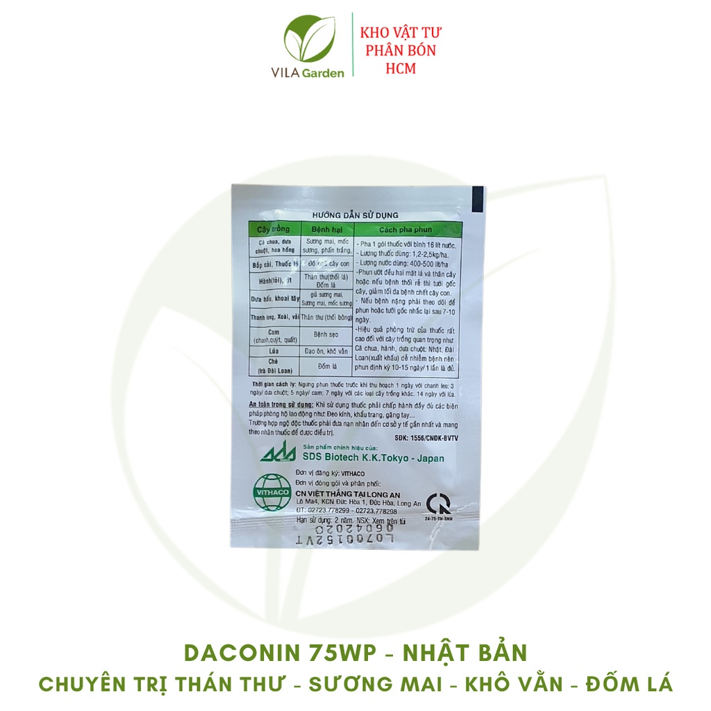 Thuốc Trừ Bệnh Nhật Bản DACONIL 75WP 15g