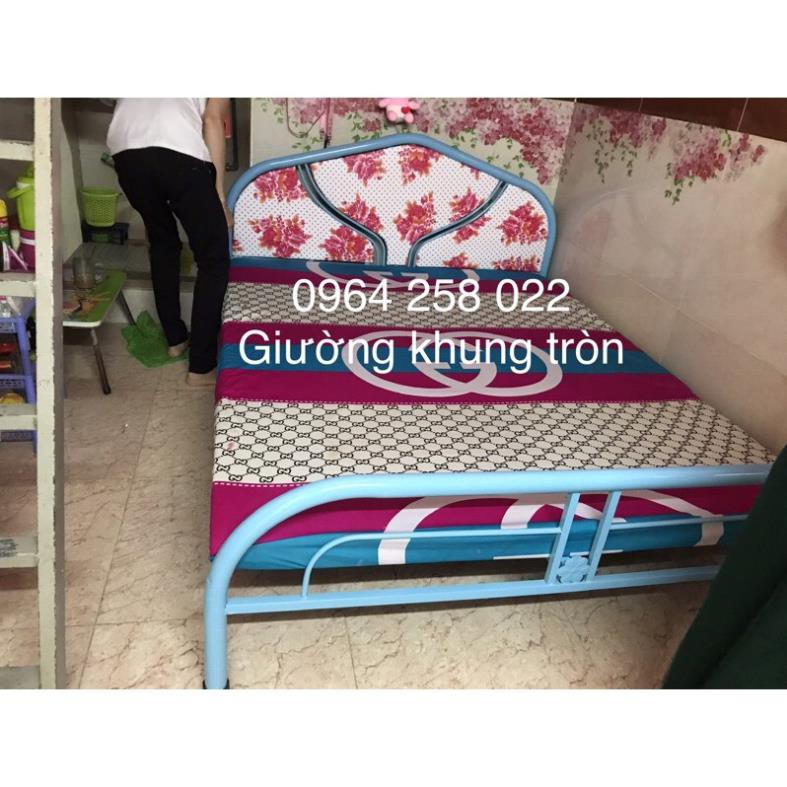 Giường sắt khung tròn ngang 1m6 dài 2m sài gòn