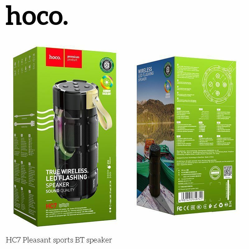 Loa Bluetooth HC7 Hỗ Trợ BLT - V5.0 - TF-AUX 3.5  Có Móc Treo Đèn Led Hầm Hố Bass Căng
