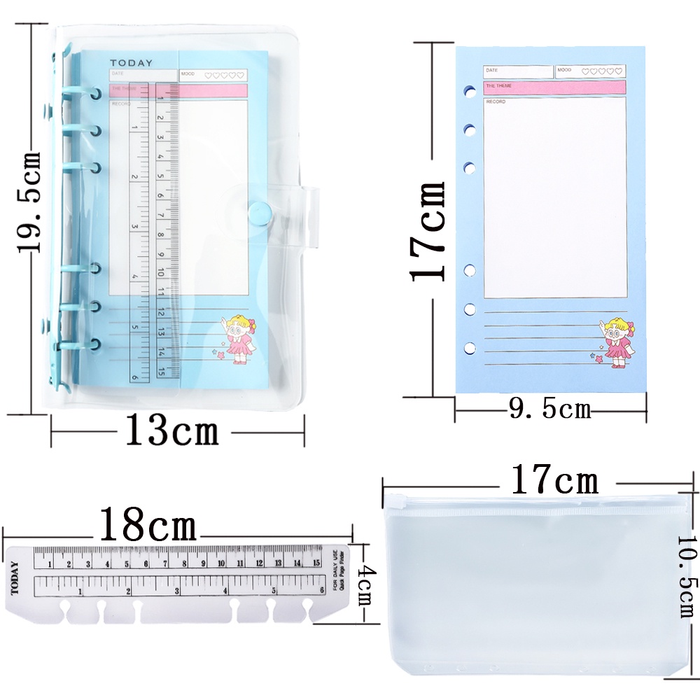 Sổ Tay 6 Vòng Trong Suốt Thiết Kế Dễ Thương Nhỏ Gọn Tiện Dụng Cho Học Sinh