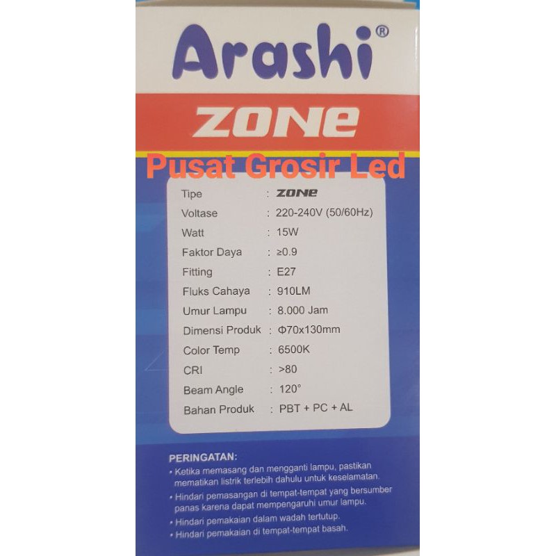 Đèn Led Arashi Zone 15 Watt 1 Năm Ánh Sáng Trắng Chất Lượng Cao