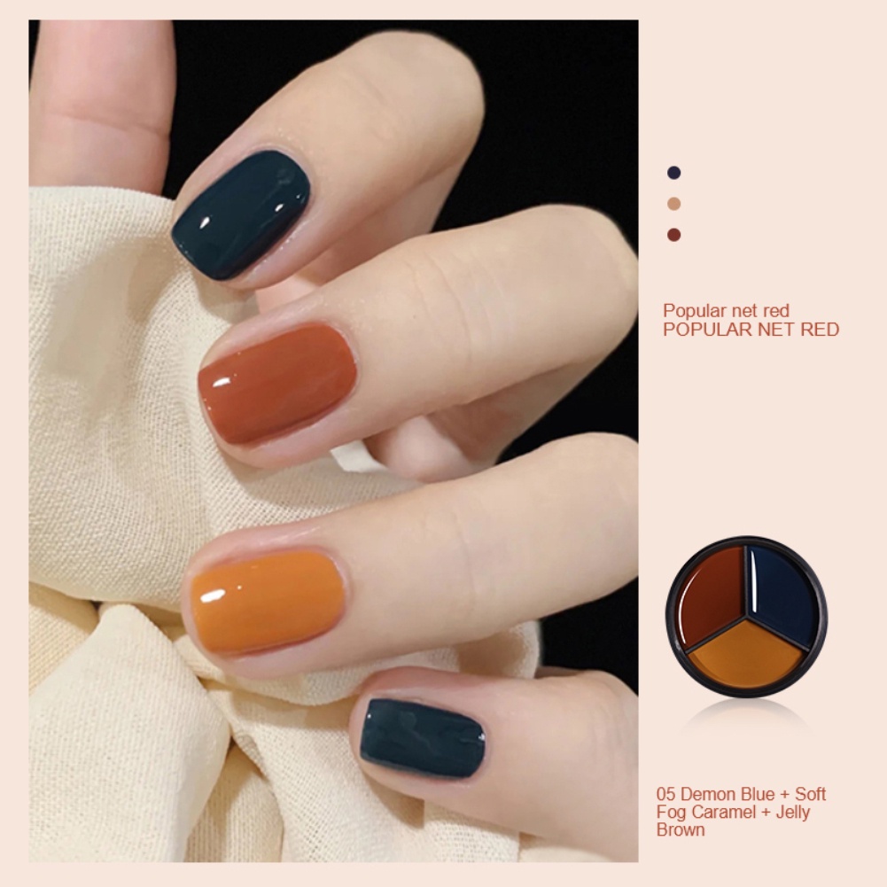 Sẵn Sàng Cổ 3 Màu Chắc Chắn Sơn Móng Tay Đóng Hộp Chắc Chắn Keo Dán Móng Kết Cấu Kem Keo Dán Móng Gel Móng Tay Cá Tuyết