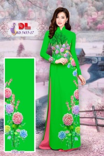 Vải áo dài hoa tú cầu