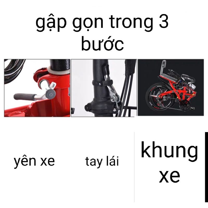 XE ĐẠP GẤP GỌN PHOENIX CHÍNH HÃNG 20 INCH- BÁNH ĐÚC 3 ĐAO TẶNG KÈM GÓI QUÀ LỚN-HÀNG SẴN