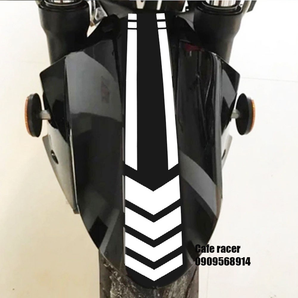 Tem dán dán dè chắn bùn trước xe máy mô tô mũi tên