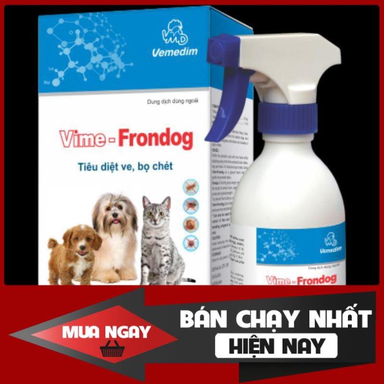 [ Bán sỉ ] Thuốc xịt ve rận cho chó mèo VIME FRONDOG 250ML (VEMEDIM)