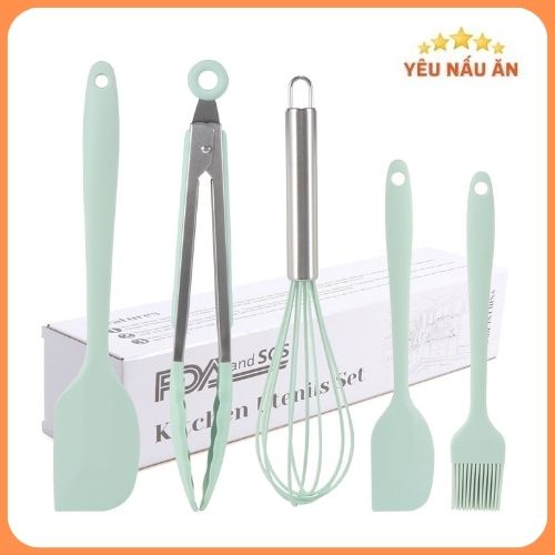 Bộ 5 món dụng cụ làm bánh, nấu ăn siliconce chịu nhiệt cao