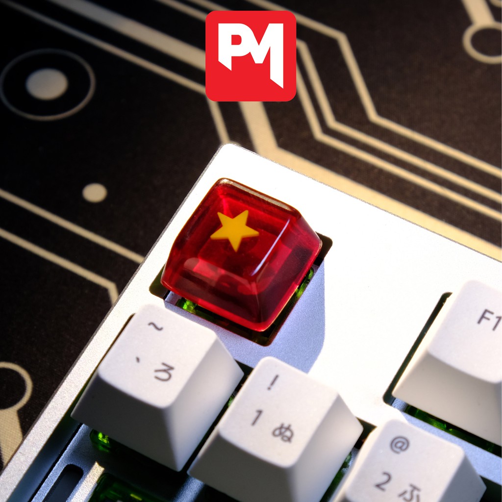 Nút Bàn Phím Cơ Giả Cơ Keycap Cờ Đỏ Sao Vàng Cherry Profile