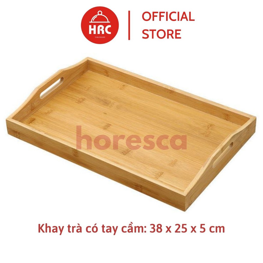 Khay gỗ decor chữ nhật, khay tre đựng đồ ăn, ấm chén trà cao cấp