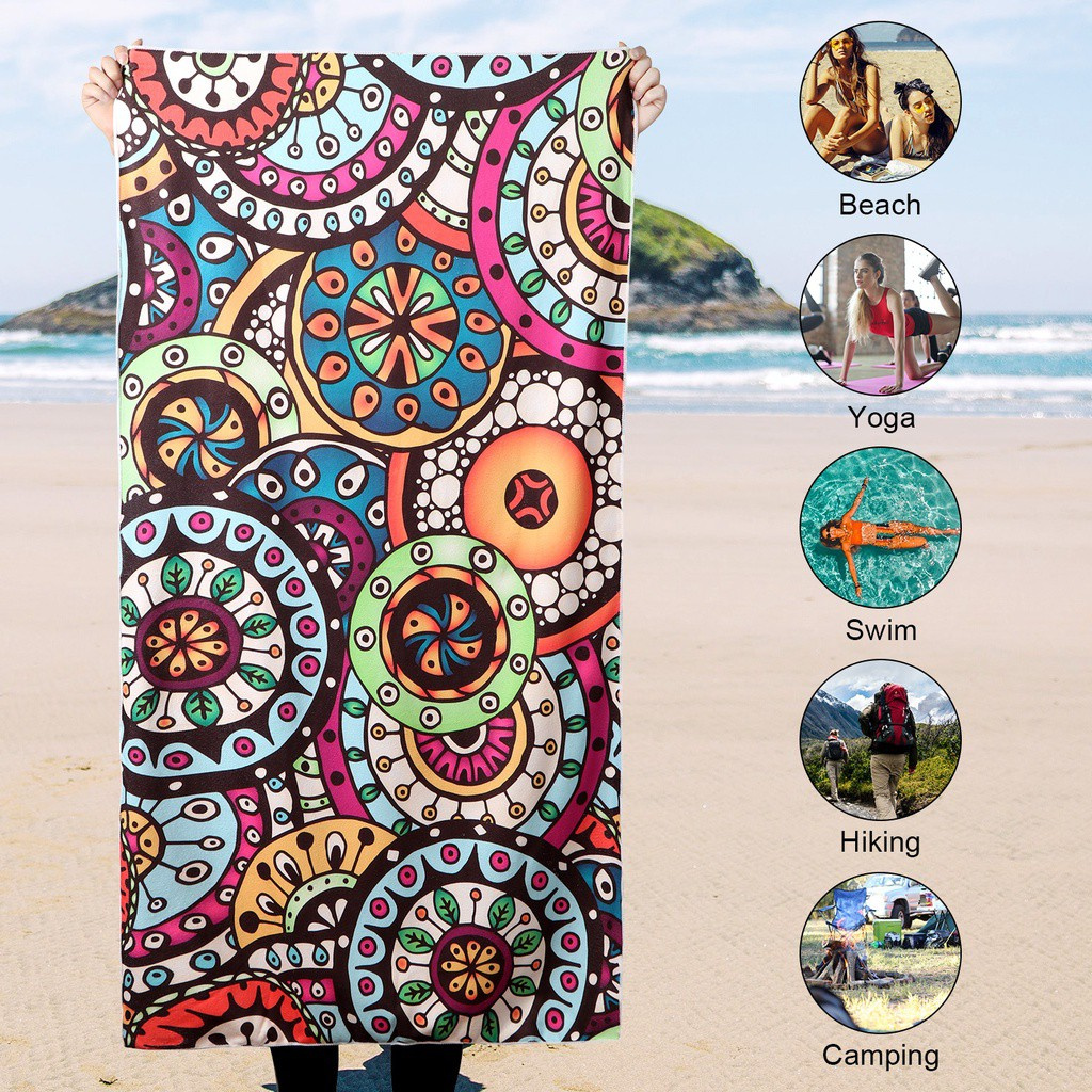 JANE Lightweight Microfiber Beach Seat Towel Outdoor Travel Camping Bath Towel Microfiber Printing Swimming Towel Sand Free Sand Proof Beach Blanket Personalized Proof Beach Blanket Wipes Sweat Towel