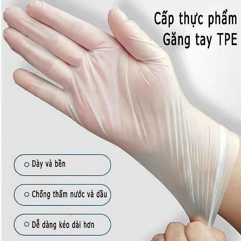 [SỈ - CHÍNH HÃNG] 100 cái găng tay Victoria Bay siêu dai nấu ăn làm bếp TPE Misy Home thật tay không bột ôm sát tay