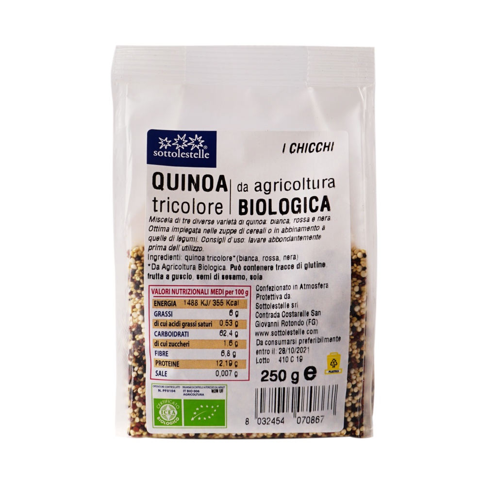 Hạt diêm mạch hỗn hợp ba màu hữu cơ (Quinoa Tricolore) - Sottolestelle - 250g - HCMShop