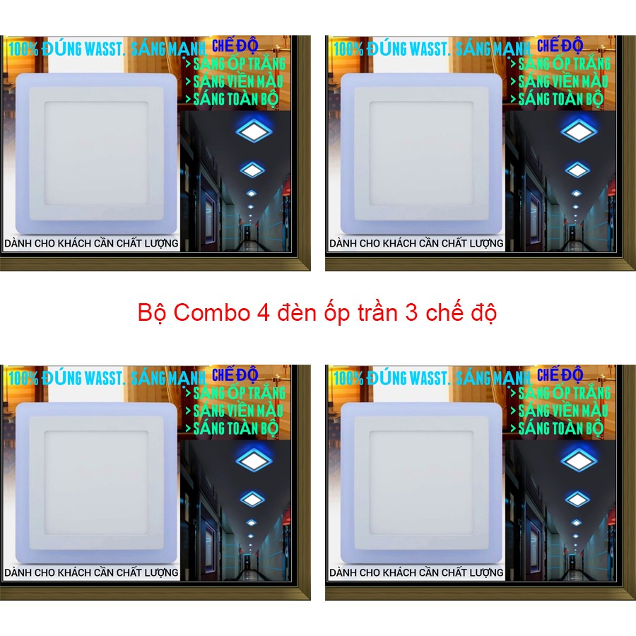 Combo 4 Đèn ốp trần led 3 chế độ