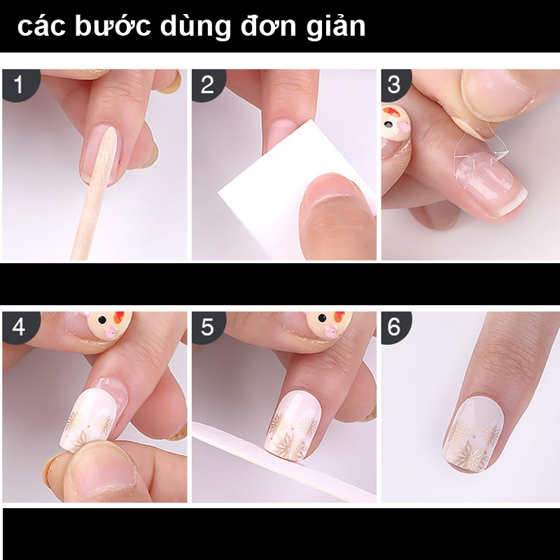 Hộp 30 Móng giả , nail giả, Kèm keo khô và keo nước, Cây dũa (30-09)