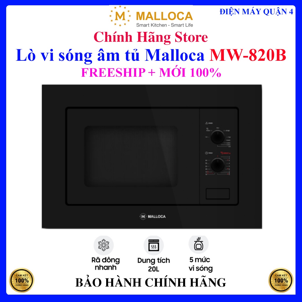 Lò vi sóng âm tủ Malloca MW-820B, Hàng chính hãng