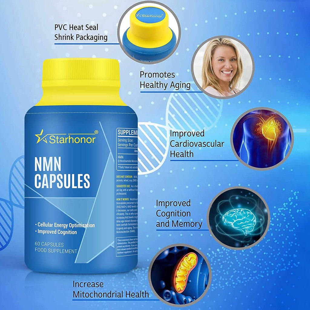 Viên NMN 500mg Starhonor chống lão hóa, sửa chữa tế bào Nicotinamide mononucleotide