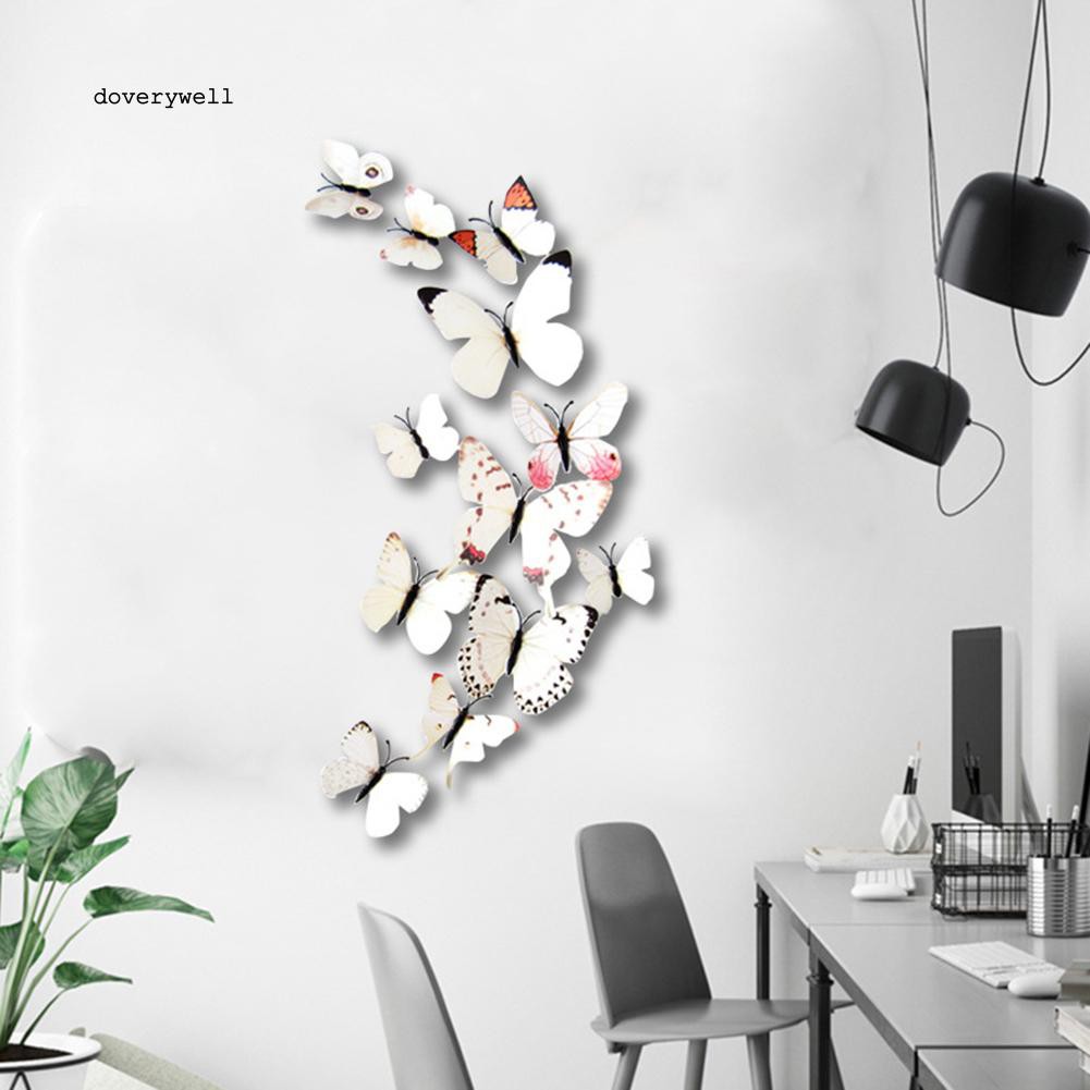 Bộ 12 con bướm 3D dán tường